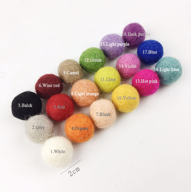 Let's Make 2cm Wool Felt Ball 120 Multicolour Felt Balls Wool